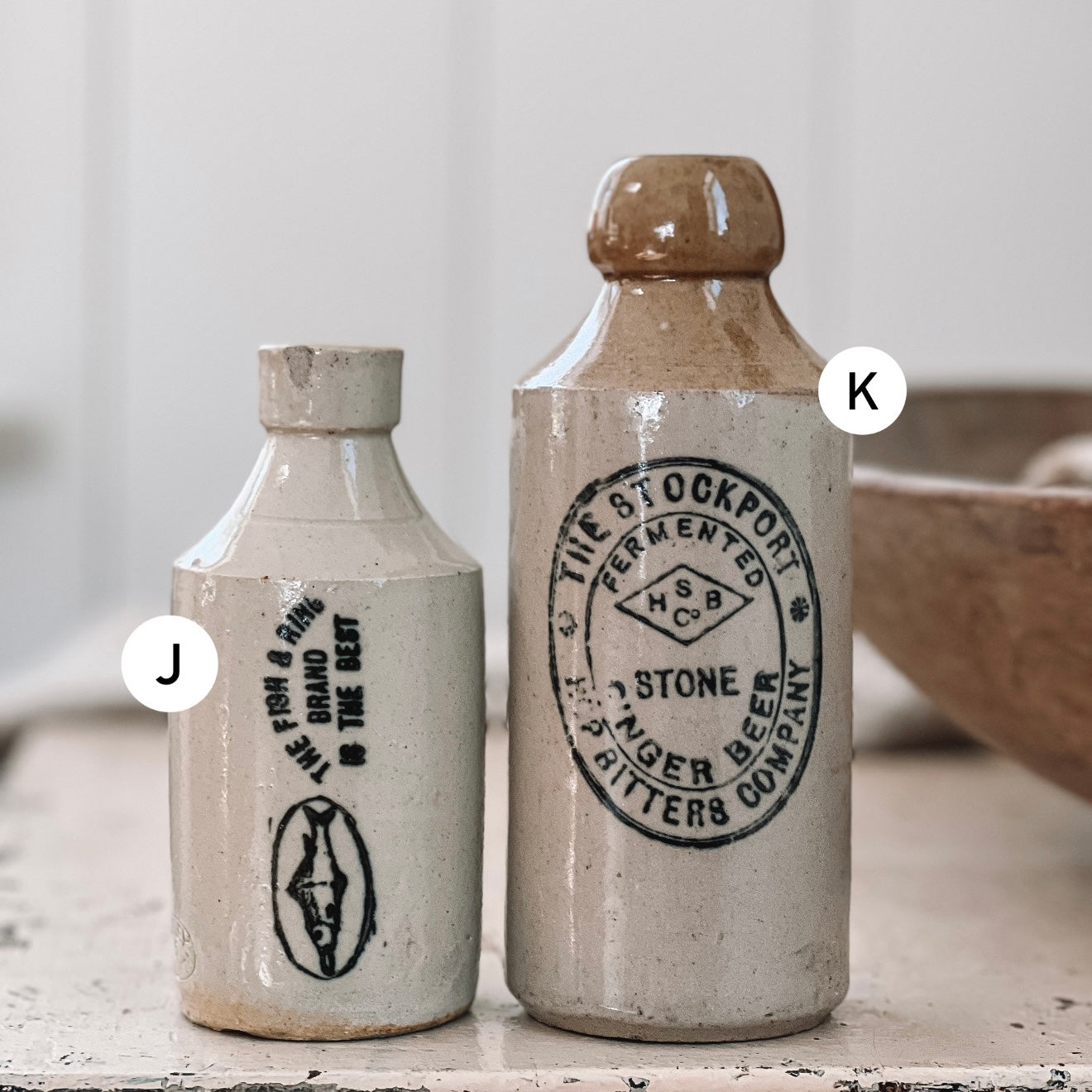 Antique English Stoneware Bottles