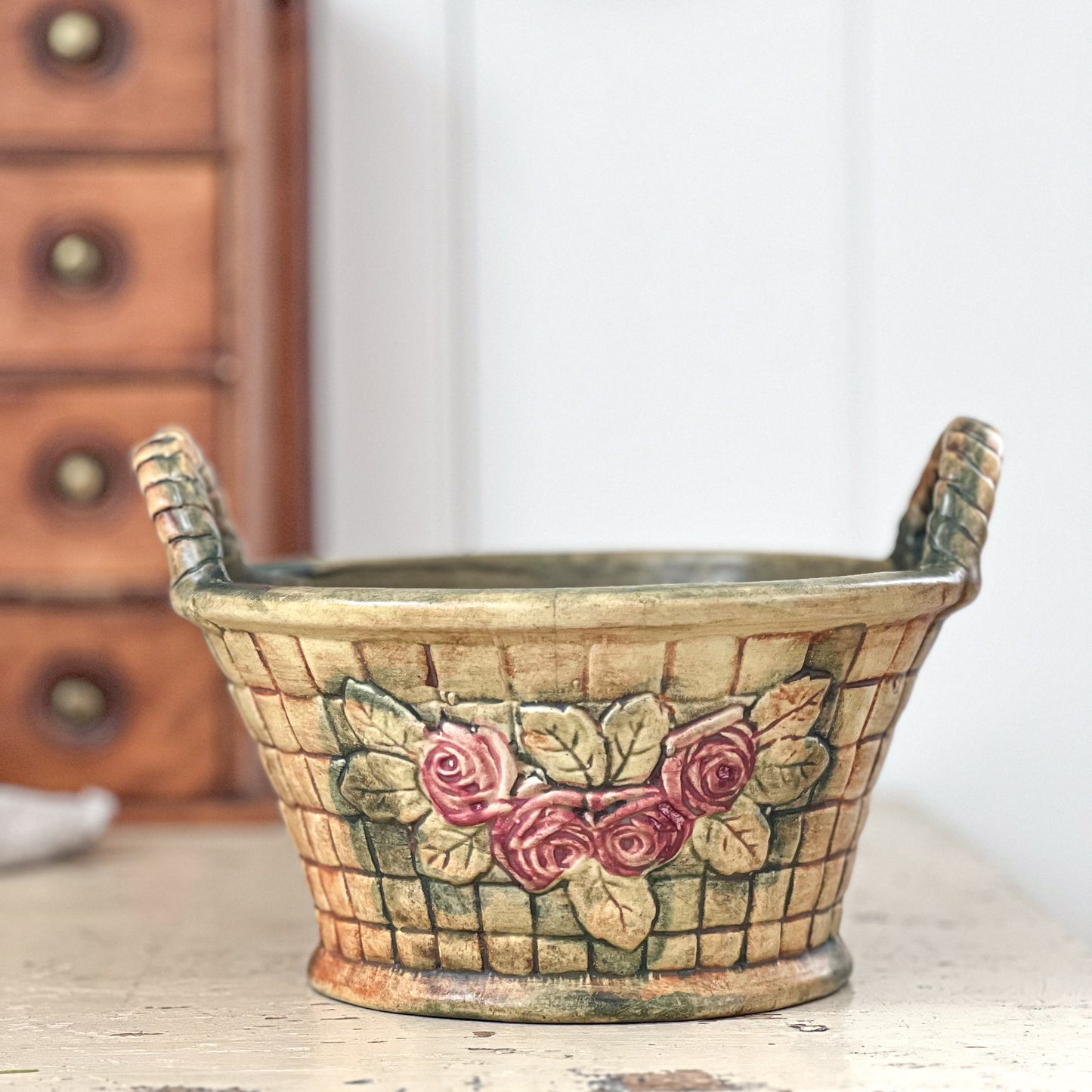 Weller Pottery Basket Weave Planter