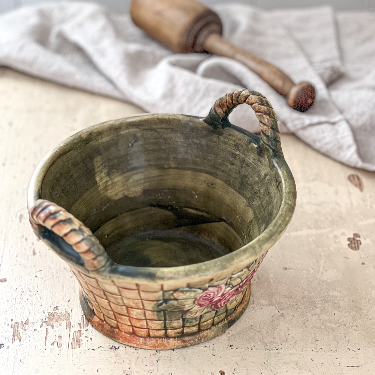 Weller Pottery Basket Weave Planter