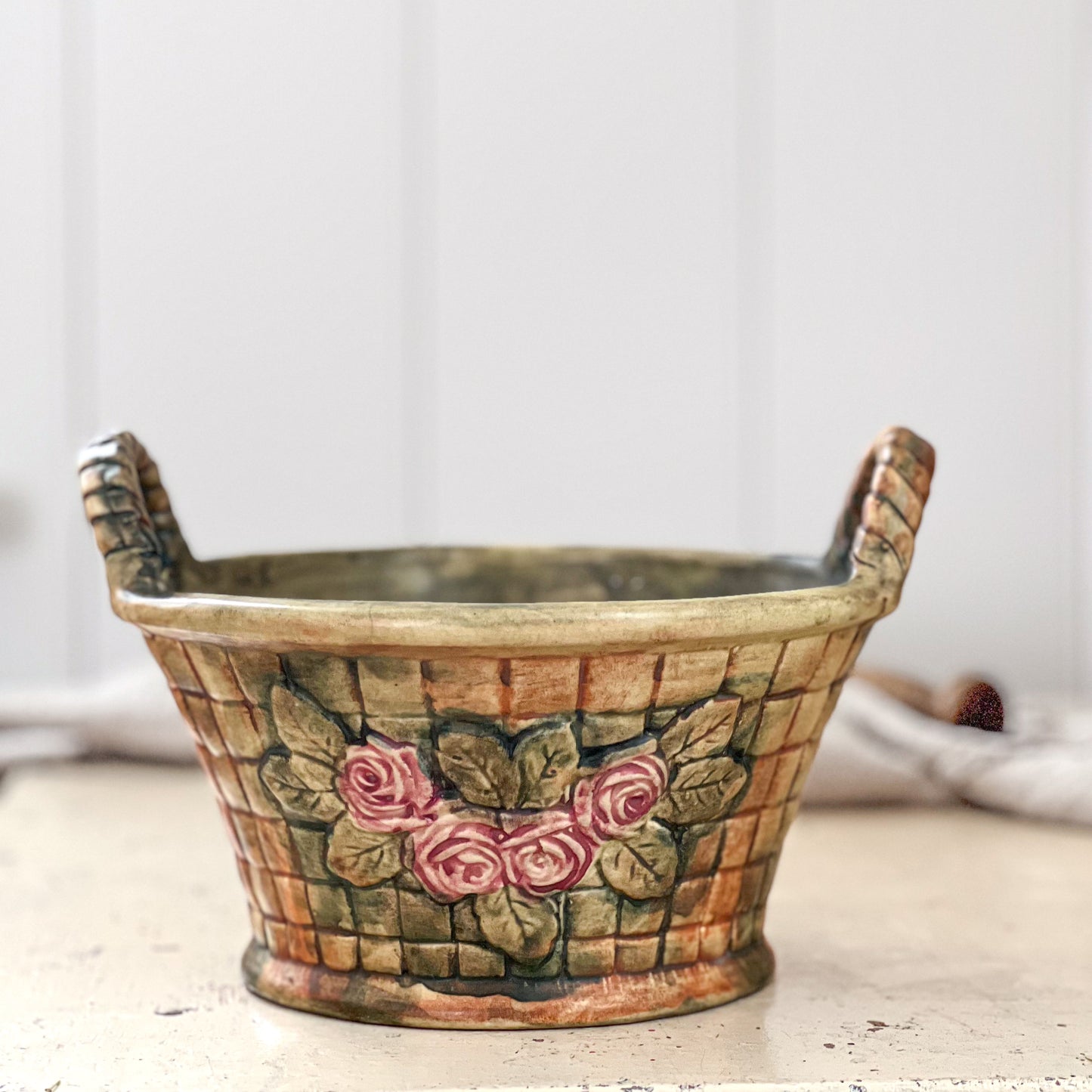 Weller Pottery Basket Weave Planter