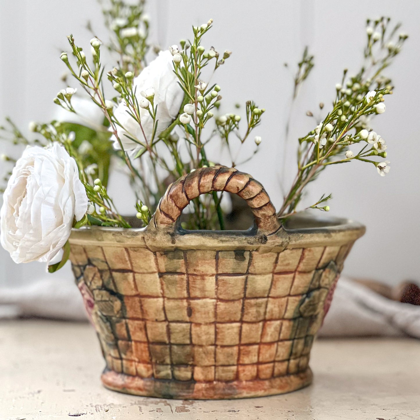 Weller Pottery Basket Weave Planter