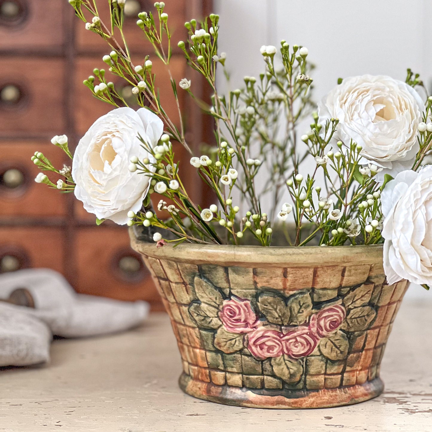 Weller Pottery Basket Weave Planter
