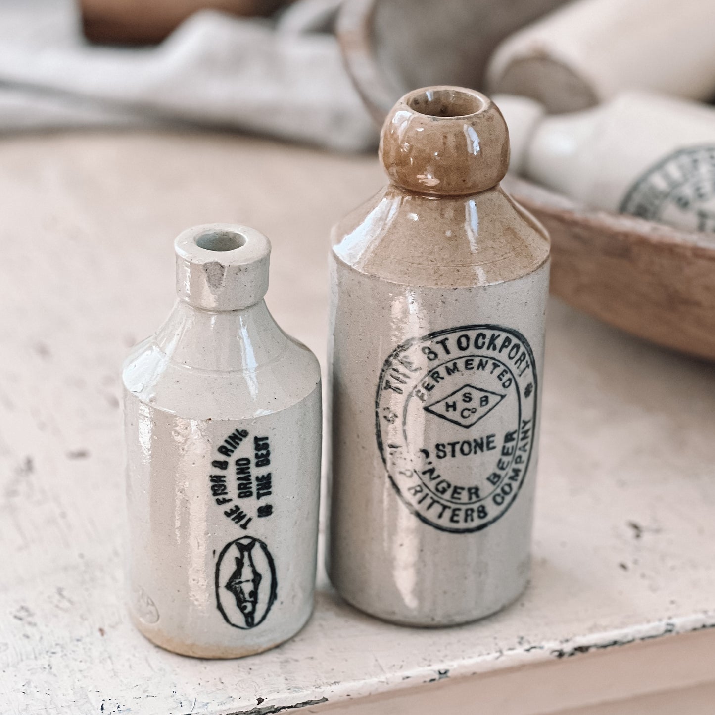 Antique English Stoneware Bottles