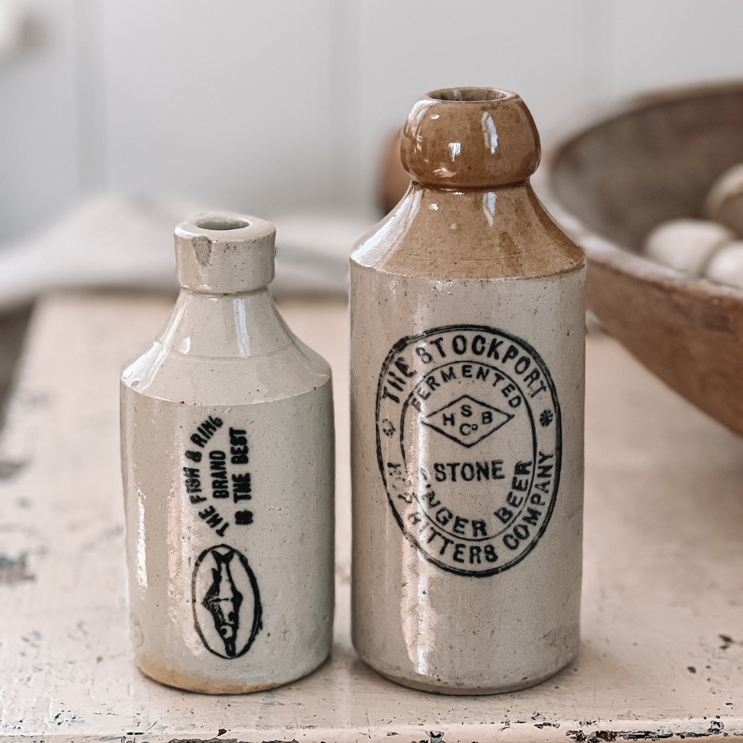 Antique English Stoneware Bottles