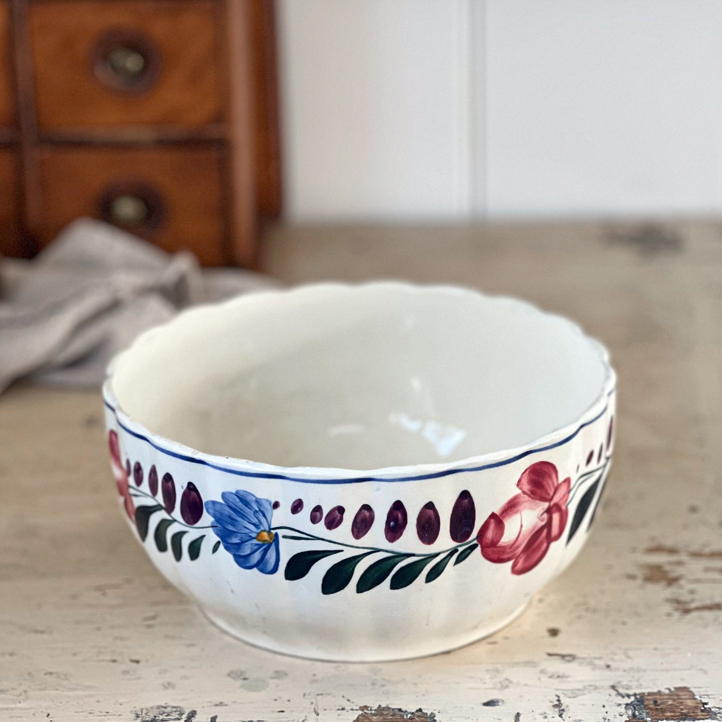 French Floral Painted Bowl