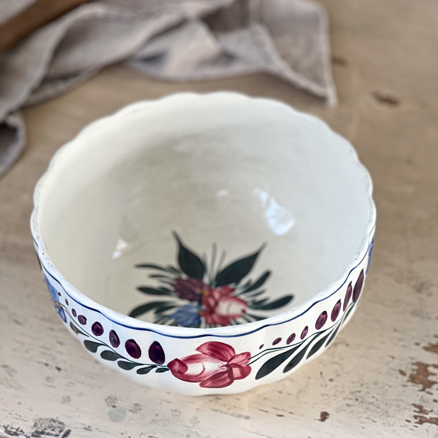 French Floral Painted Bowl