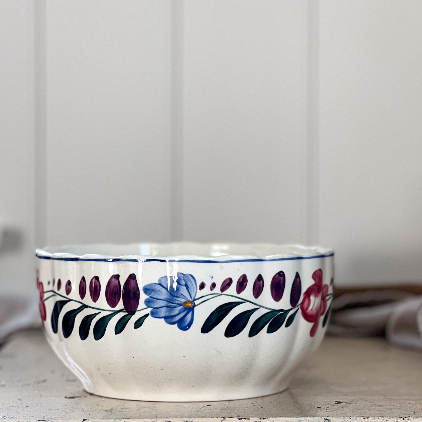 French Floral Painted Bowl