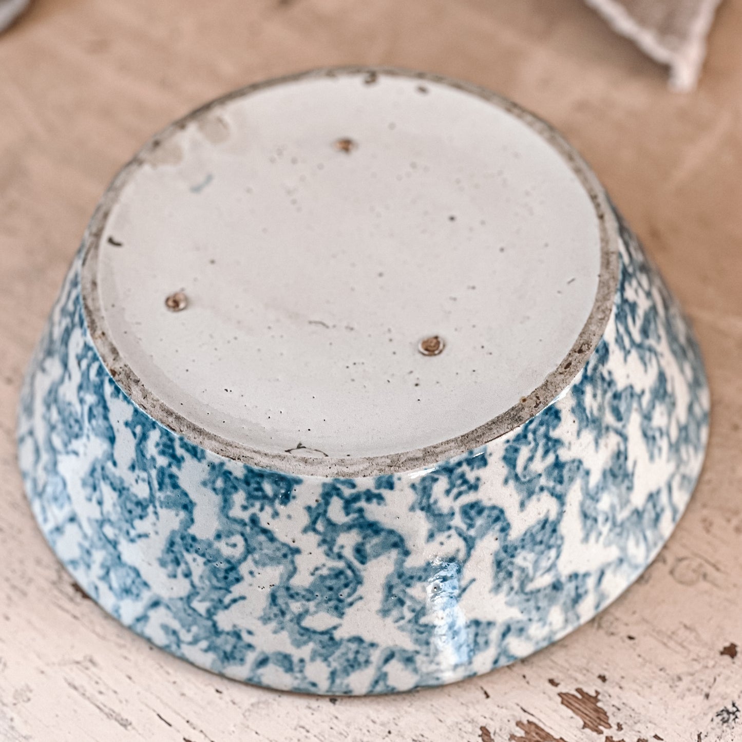 Blue Spongeware Bowl