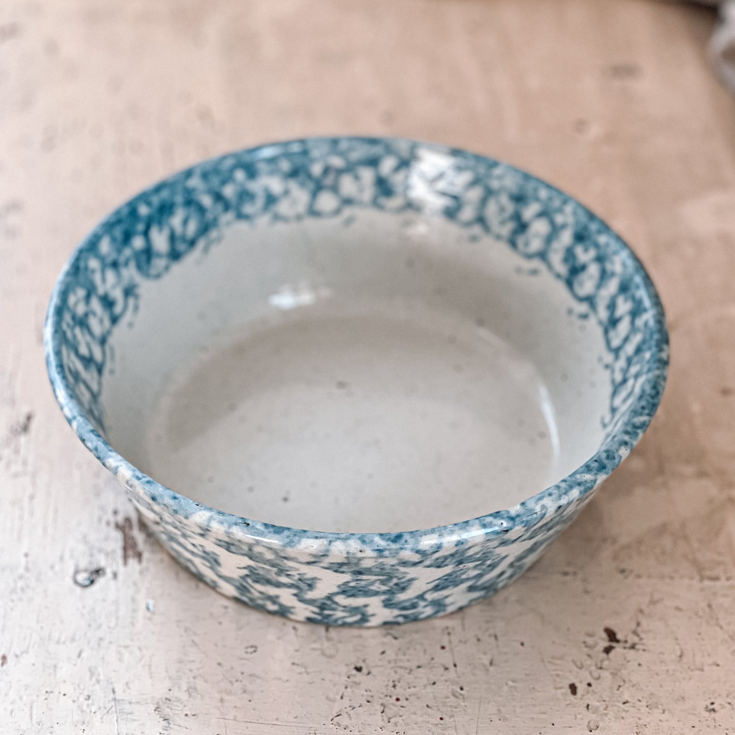 Blue Spongeware Bowl