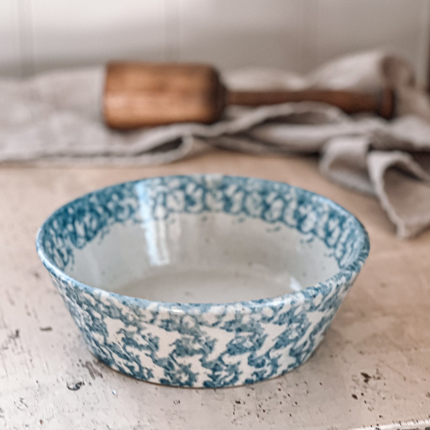 Blue Spongeware Bowl