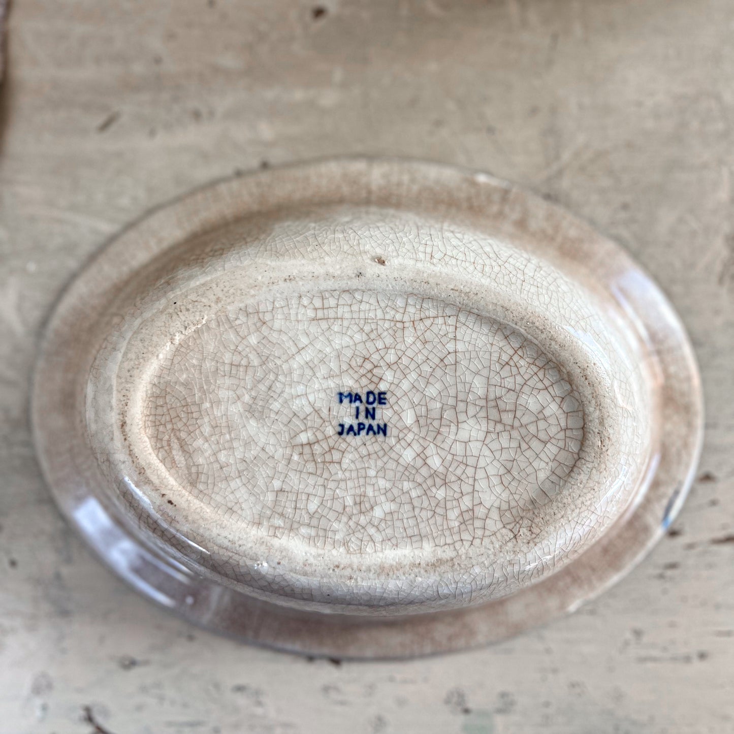 Blue Transferware Ironstone Dish