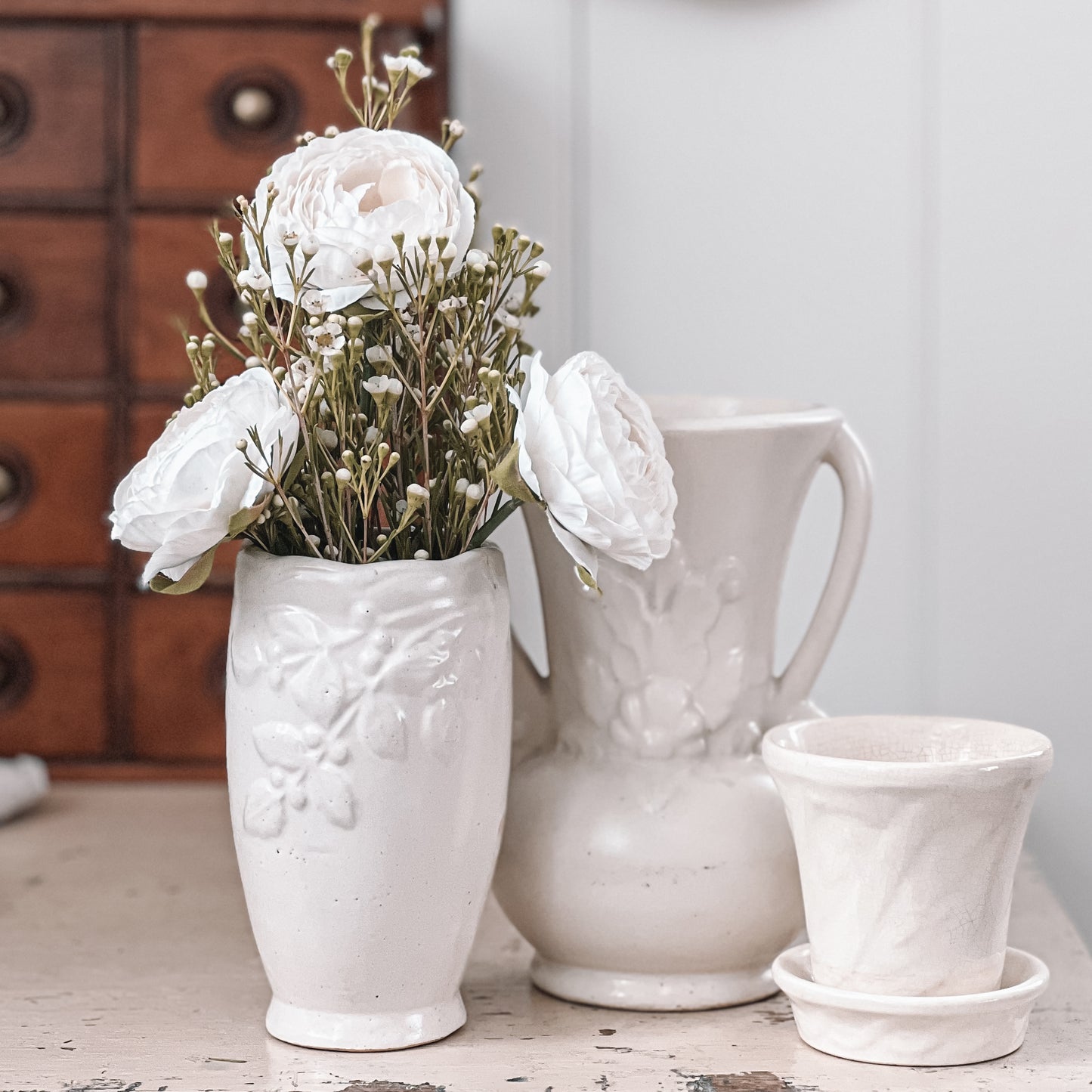 Creamy White Pottery Planter
