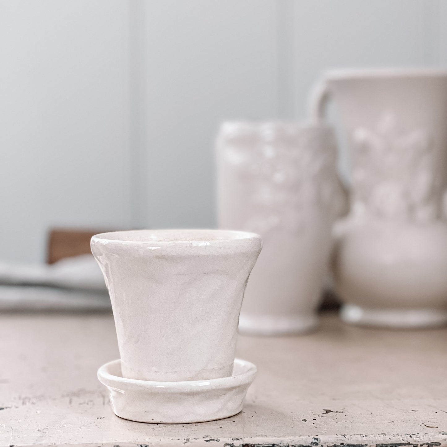 Creamy White Pottery Planter