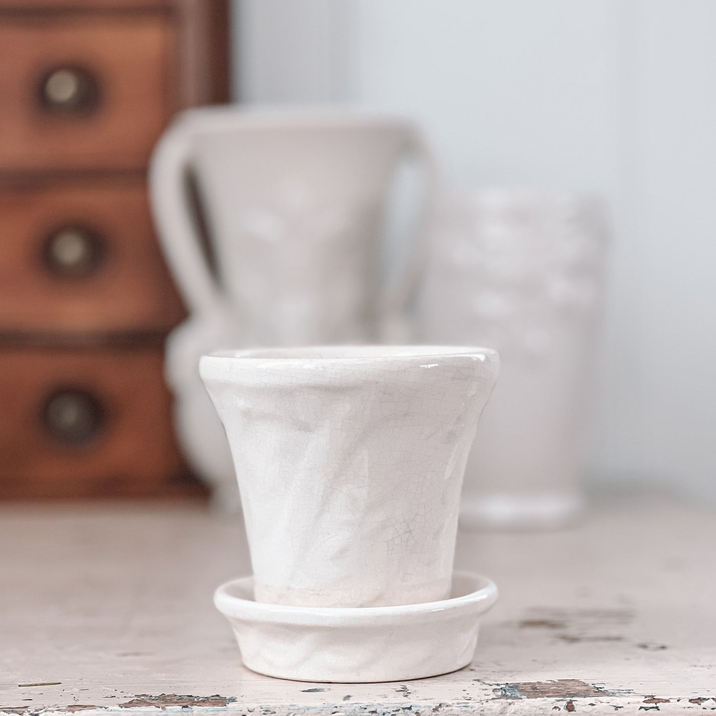 Creamy White Pottery Planter