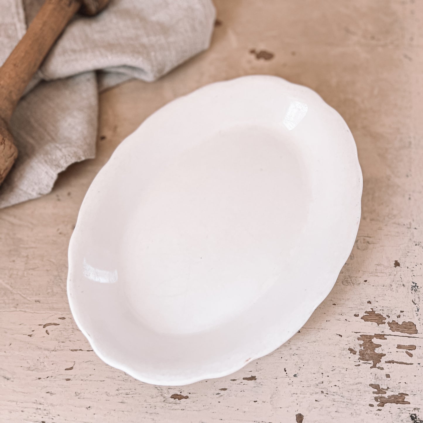 White Scalloped Platter