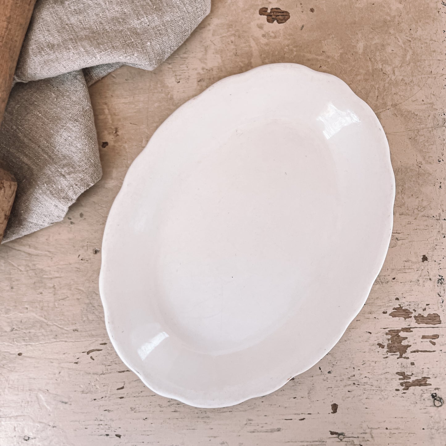 White Scalloped Platter