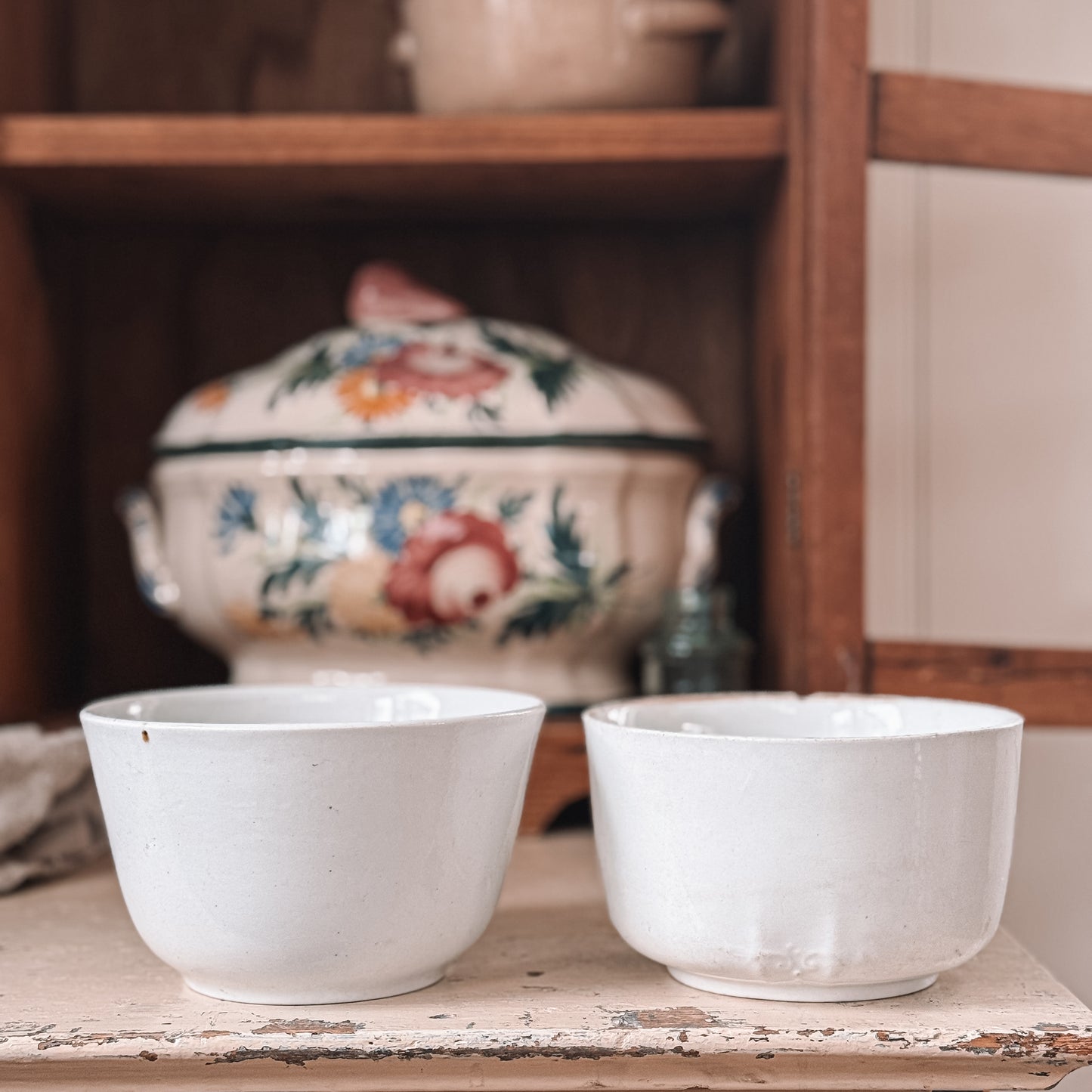 Ironstone Waste Bowls, Pair