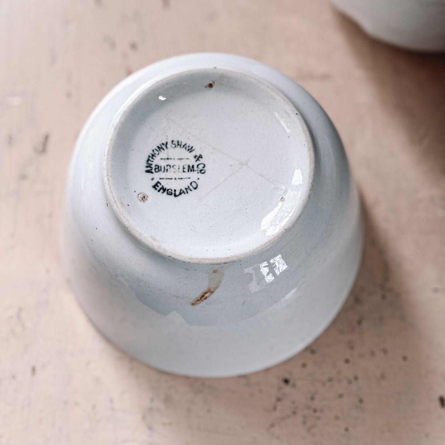 Ironstone Waste Bowls, Pair