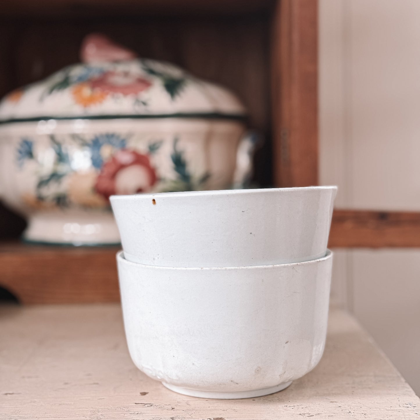 Ironstone Waste Bowls, Pair