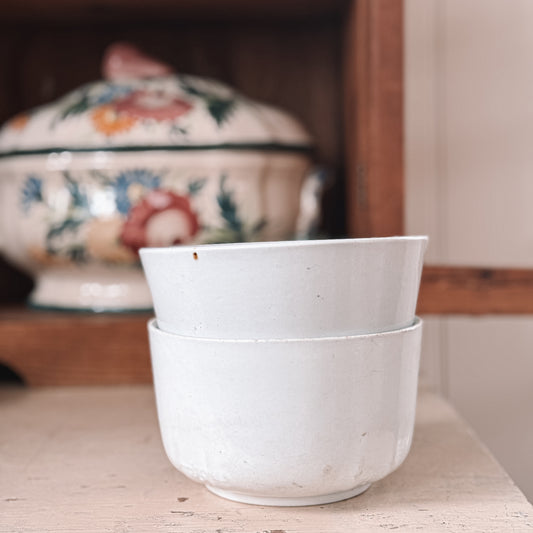 Ironstone Waste Bowls, Pair