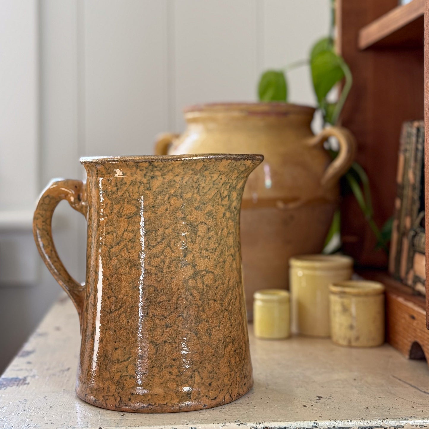 Spongeware Pottery Pitcher